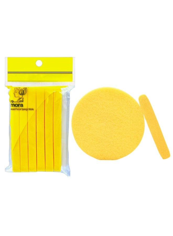 Amora Compressed Facial Yellow Sponge (12 Pcs / Pack) - Image 1